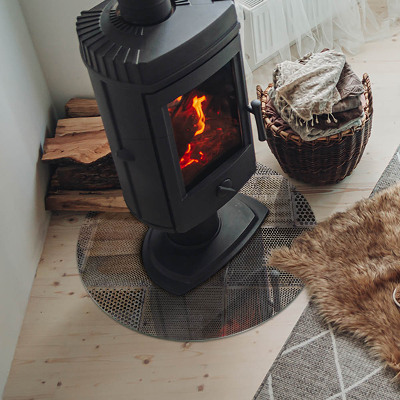 Base de vidro redonda para lareira Padrão de folha perfurada