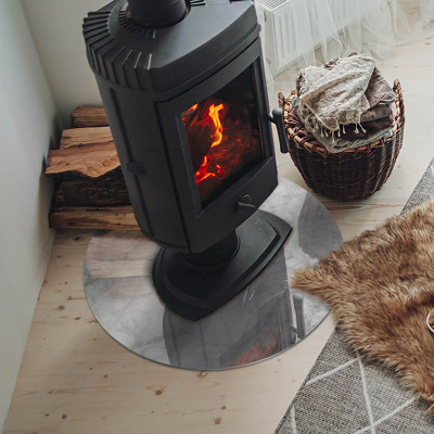 Base de vidro redonda para lareira Padrão de estrutura de mármore