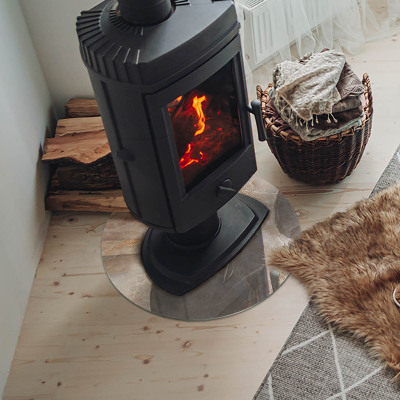 Placa de vidro temperado para lareira Padrão de pedra natural