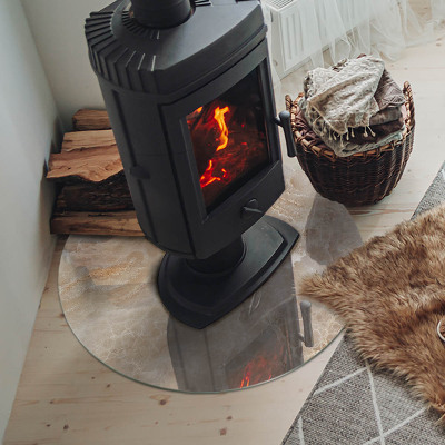 Placa de vidro temperado para lareira Padrão de pedra natural