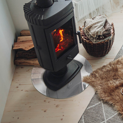 Base de vidro redonda para lareira Padrão de mármore com veios