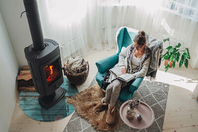 Placa de vidro temperado para lareira Tábuas de estilo rústico