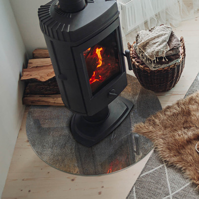 Base de vidro redonda para lareira Padrão de textura abstrata