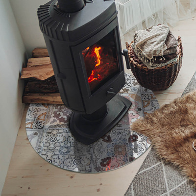 Placa de vidro temperado para lareira Padrões de mosaico em azulejos