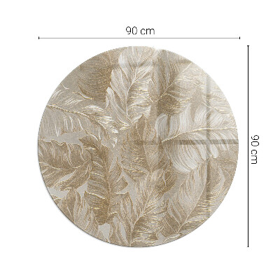 Base de vidro redonda para lareira Folhas em padrões sutis