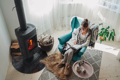 Placa de vidro temperado para lareira Textura da superfície da pedra