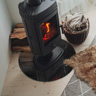 Placa de vidro temperado para lareira Textura da superfície da pedra