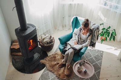 Placa de vidro temperado para lareira Textura da superfície da pedra