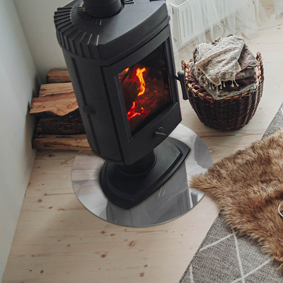 Base de vidro redonda para lareira Padrão geométrico abstrato