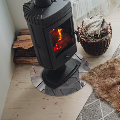 Placa de vidro temperado para lareira Padrão geométrico 3D