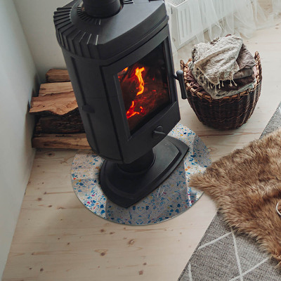 Base de vidro redonda para lareira Padrão de textura abstrata