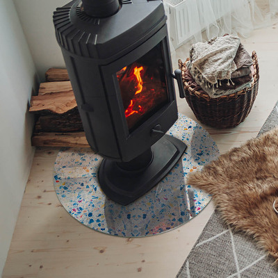 Base de vidro redonda para lareira Padrão de textura abstrata