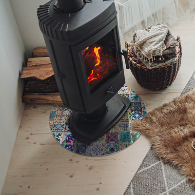 Base de vidro redonda para lareira Padrões de mosaico em azulejos