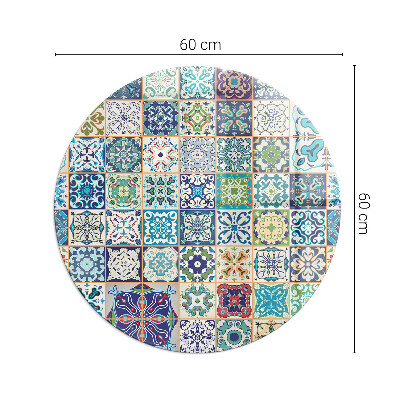 Base de vidro redonda para lareira Padrões de mosaico em azulejos