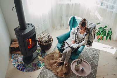 Base de vidro redonda para lareira Padrões de mosaico em azulejos