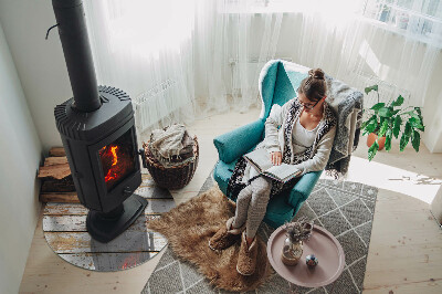 Placa de vidro temperado para lareira Placa de madeira danificada