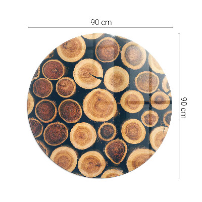 Base de vidro redonda para lareira Caixa com madeira cortada
