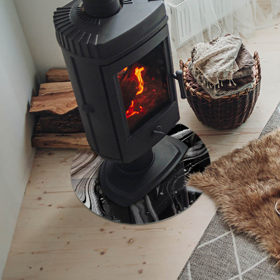 Base de vidro redonda para lareira Ondas e linhas abstratas