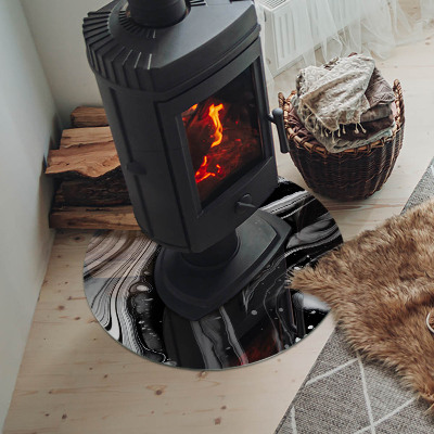 Base de vidro redonda para lareira Ondas e linhas abstratas