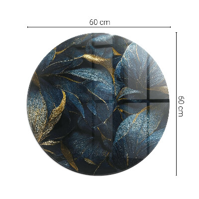 Base de vidro redonda para lareira Folhas elegantes em textura