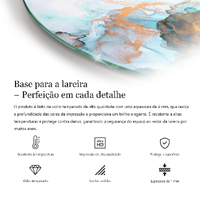 Placa de vidro temperado para lareira Padrão fluido abstrato