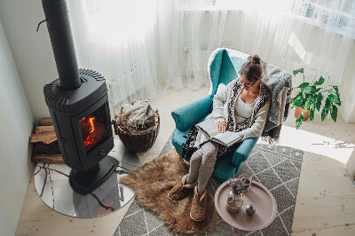 Base de vidro redonda para lareira Padrão de veios de mármore