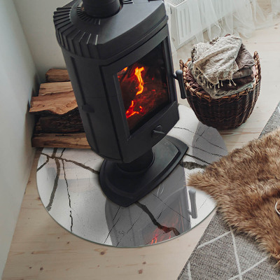 Base de vidro redonda para lareira Padrão de veios de mármore