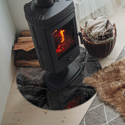 Placa de vidro temperado para lareira Padrão de pedra natural