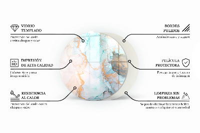 Base de vidro redonda para lareira Mármore elegante com veios