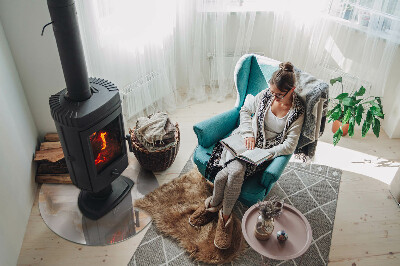Placa de vidro temperado para lareira Padrão de pedra natural