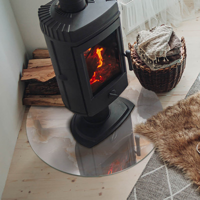 Placa de vidro temperado para lareira Padrão de pedra natural