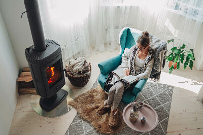 Base de vidro redonda para lareira Padrão abstrato de mármore