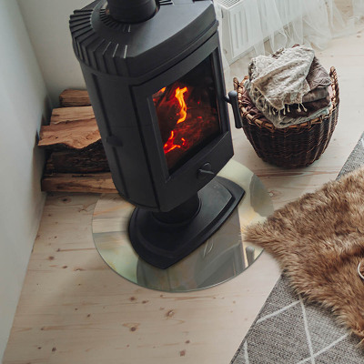 Base de vidro redonda para lareira Padrão abstrato de mármore