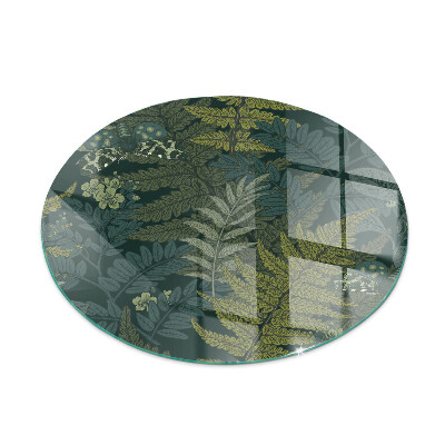 Base de vidro redonda para lareira Motivos vegetais com borboletas