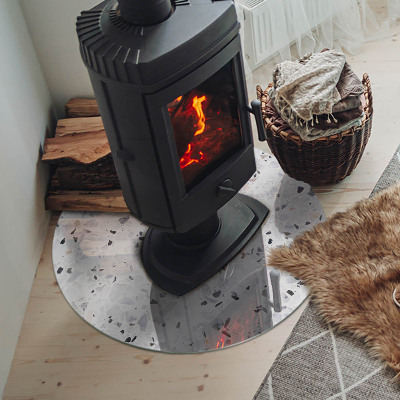 Base de vidro redonda para lareira Padrão de pedra com partículas