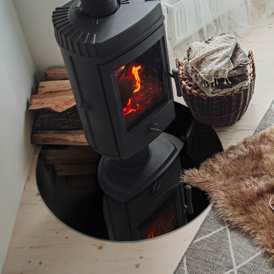 Placa de vidro temperado para lareira Cor Grafite Escuro