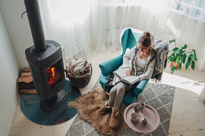 Base de vidro redonda para lareira Cor do mar