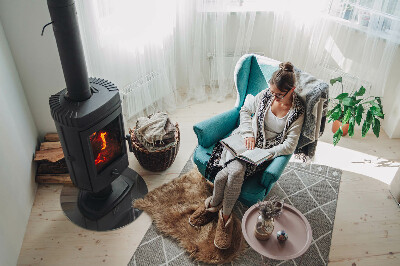 Placa de vidro temperado para lareira Cor: Cinza-marrom