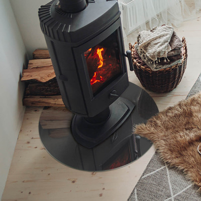 Placa de vidro temperado para lareira Cor: Cinza-marrom