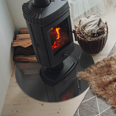 Placa de vidro temperado para lareira Cor: Cinza-marrom