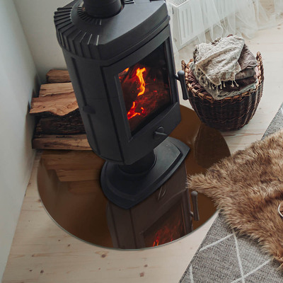 Base de vidro redonda para lareira Cor marrom