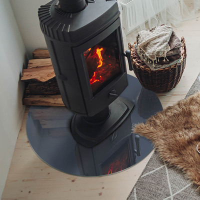 Placa de vidro temperado para lareira Cor: Azul Escuro