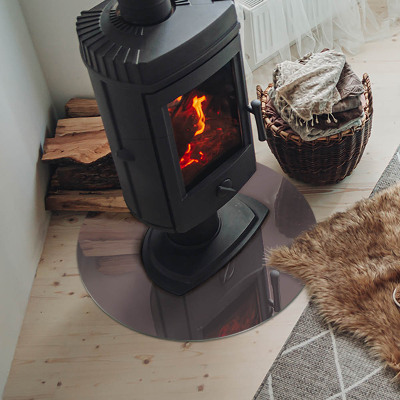 Placa de vidro temperado para lareira Cor Bege