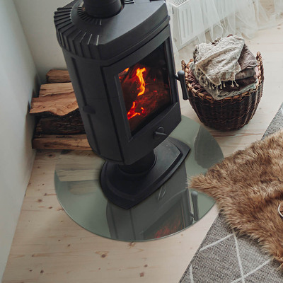 Placa de vidro temperado para lareira Cor cinza-esverdeada