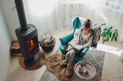 Base de vidro redonda para lareira Cor marrom