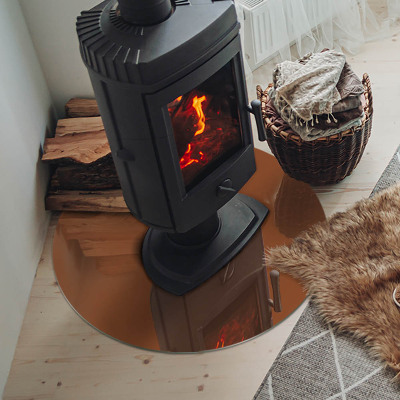 Base de vidro redonda para lareira Cor marrom