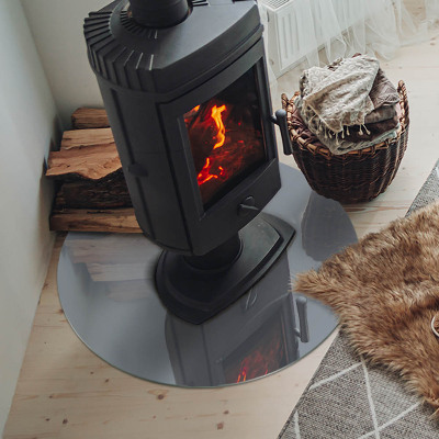 Placa de vidro temperado para lareira Cor cinza