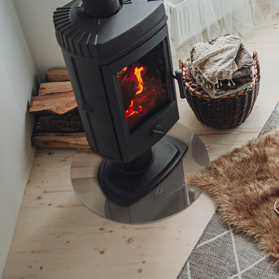 Base de vidro redonda para lareira Cor marrom