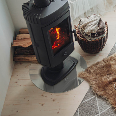 Base de vidro redonda para lareira Cor Cinza-esverdeado