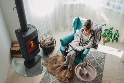 Placa de vidro temperado para lareira Cor Verde Claro